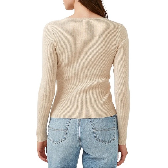 🦬 Buffalo David Bitton heather oatmeal ribbed henley sweater. Size S. NWT. - Picture 4 of 12